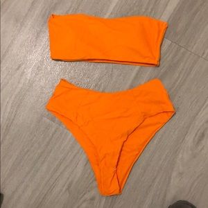 Neon orange 2 piece swimsuit